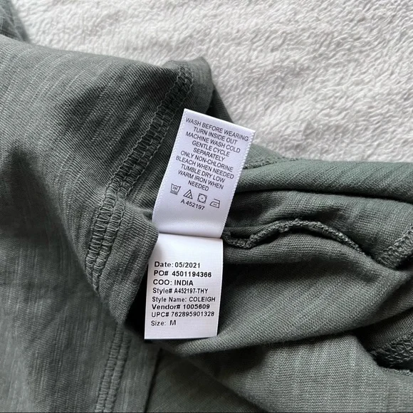 NWT LOGO By Lori Goldstein Coleigh Tunic Top Long Sleeve Cotton Green Tie Dye - Picture 12 of 13